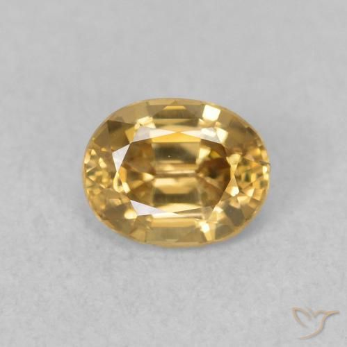 0.63ct 자연스러운 골든 지르콘, 타원형, VVS