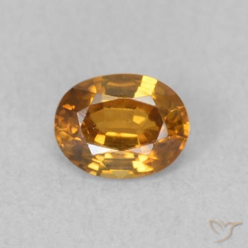 0.59ct 자연스러운 골든 브라운 지르콘, 타원형, VVS