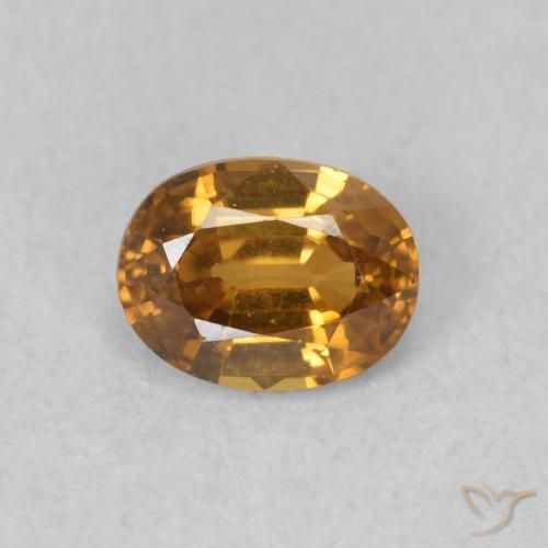 0.60ct 자연스러운 골든 브라운 지르콘, 타원형, VVS