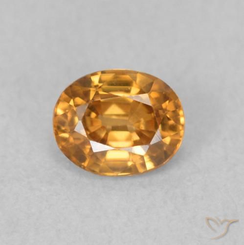 0.62ct 자연스러운 딥 오렌지 지르콘, 타원형, VVS