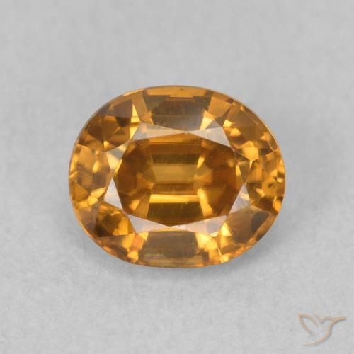 0.96ct 자연스러운 오렌지 브라운 지르콘, 타원형, VVS