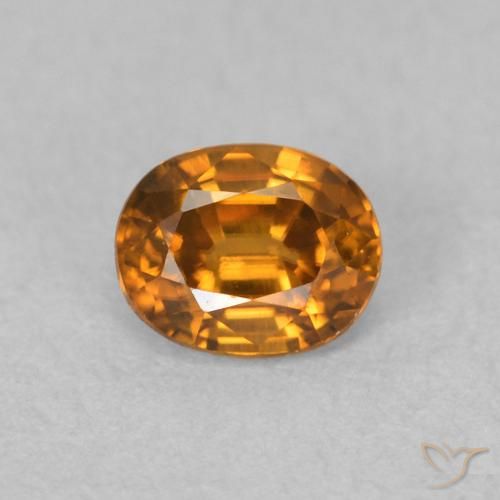 0.64ct 자연스러운 오렌지 브라운 지르콘, 타원형, VVS