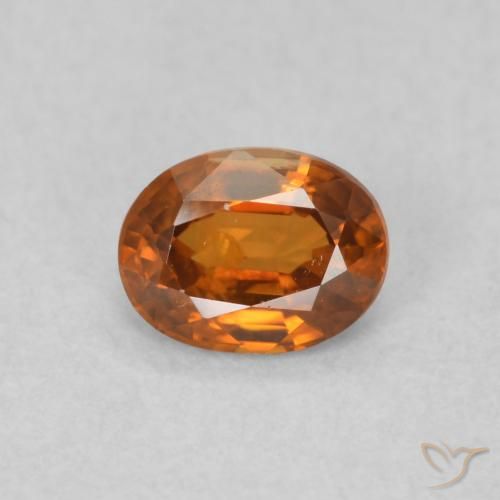 0.52ct 자연스러운 미디엄 오렌지 지르콘, 타원형, VS