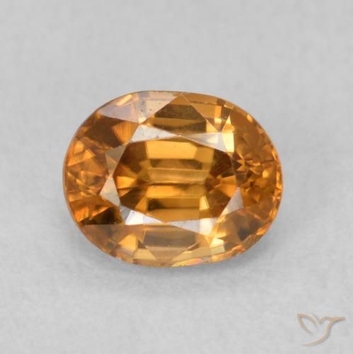 0.95ct 자연스러운 오렌지 브라운 지르콘, 타원형, VS