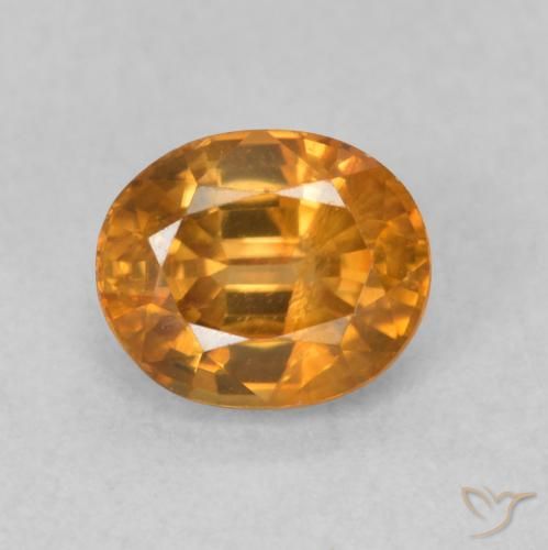 1.04ct 자연스러운 오렌지 브라운 지르콘, 타원형, VS