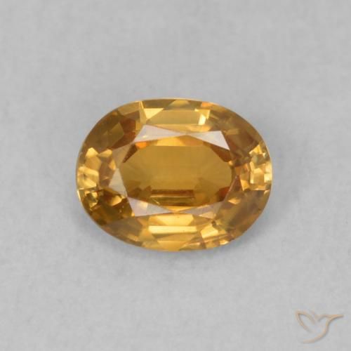 0.53ct 자연스러운 골든 브라운 지르콘, 타원형, VS