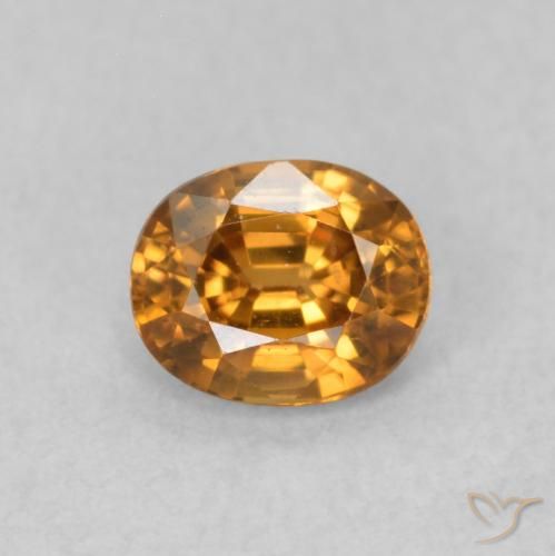 0.67ct 자연스러운 오렌지 브라운 지르콘, 타원형, VS