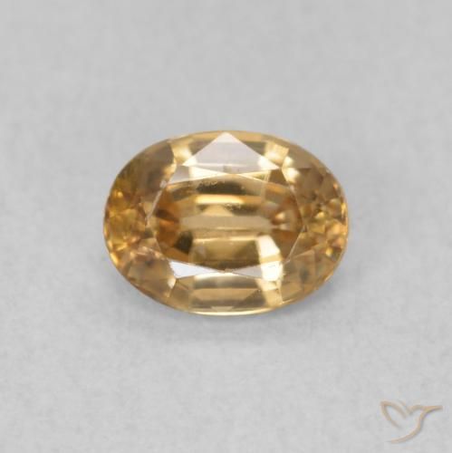 0.57ct 자연스러운 황금 복숭아 지르콘, 타원형, VS