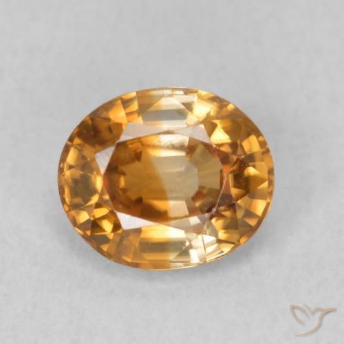 0.96ct 자연스러운 오렌지 브라운 지르콘, 타원형, VVS-VS