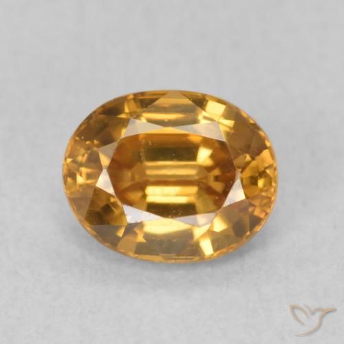 1.00ct 자연스러운 골든 브라운 지르콘, 타원형, VVS-VS