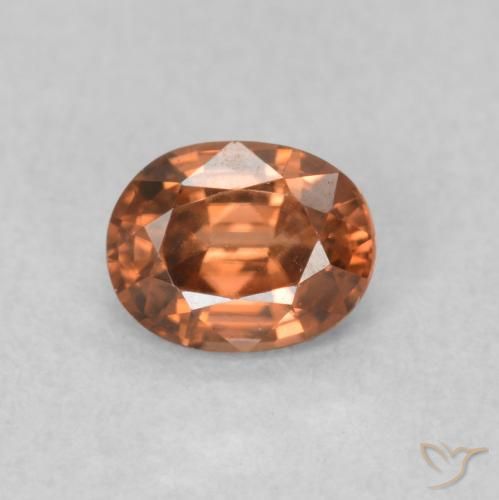 0.59ct 자연스러운 라이트 오렌지 지르콘, 타원형, VVS-VS