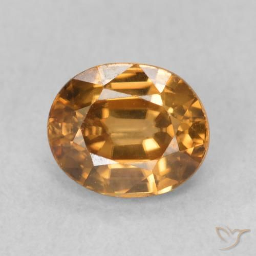 1.02ct 자연스러운 오렌지 브라운 지르콘, 타원형, VVS-VS