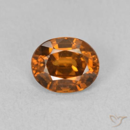 1.07ct 자연스러운 Medium Dark-Orange 지르콘, 타원형, VVS
