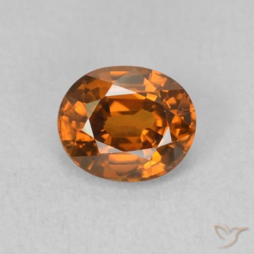 1.09ct 자연스러운 미디엄 오렌지 지르콘, 타원형, VVS