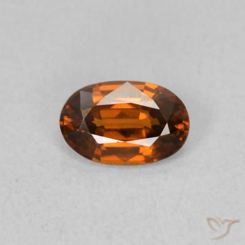 0.64ct 자연스러운 붉은 오렌지 지르콘, 타원형, VVS