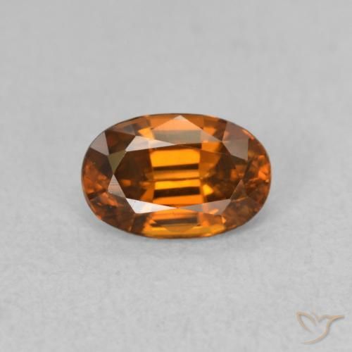 0.80ct 자연스러운 미디엄 오렌지 지르콘, 타원형, VVS
