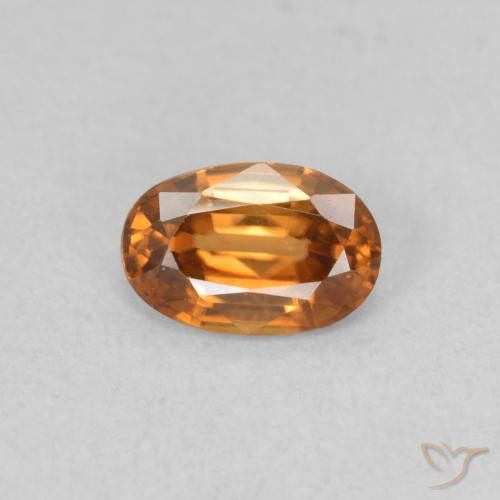 0.64ct 자연스러운 오렌지 브라운 지르콘, 타원형, VVS