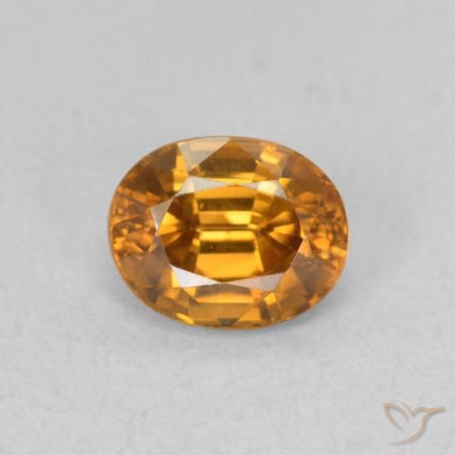 1.07ct 자연스러운 미디엄 오렌지 지르콘, 타원형, VVS