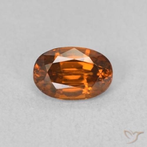0.82ct 자연스러운 Medium Dark-Orange 지르콘, 타원형, VVS