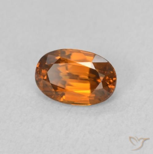 0.82캐럿 천연 Medium Dark-Orange 지르콘, 타원형, VVS