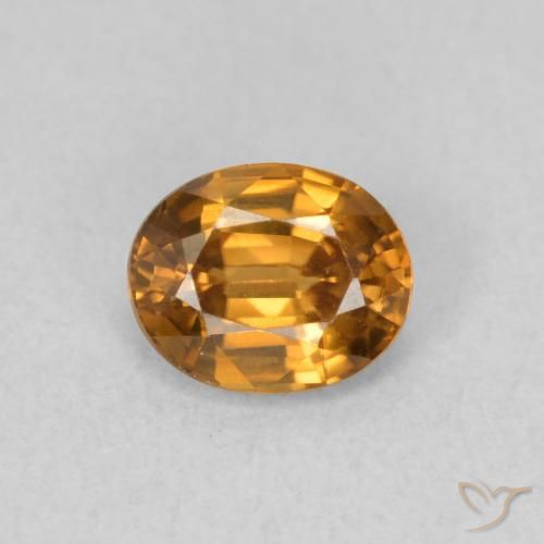 0.94ct 자연스러운 미디엄 오렌지 지르콘, 타원형, VVS