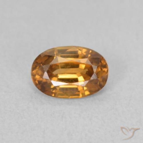 0.80ct 자연스러운 미디엄 오렌지 지르콘, 타원형, VVS