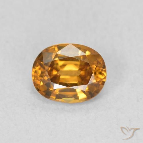 0.65ct 자연스러운 갈색 오렌지 지르콘, 타원형, VVS-VS