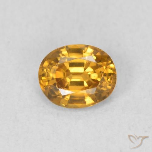 0.57ct 자연스러운 다크 골든 지르콘, 타원형, VVS
