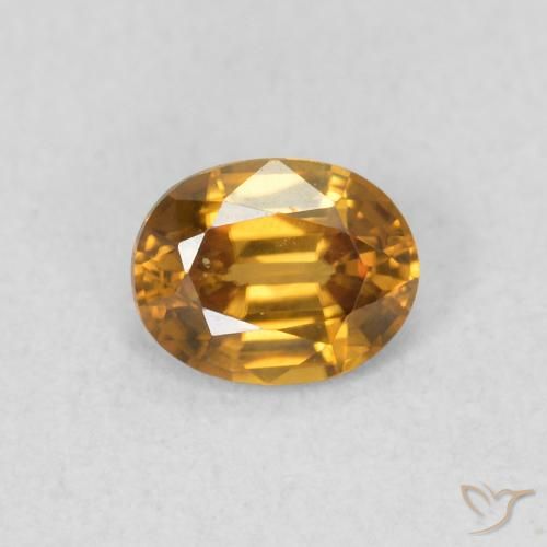 0.58ct 자연스러운 골든 브라운 지르콘, 타원형, VVS