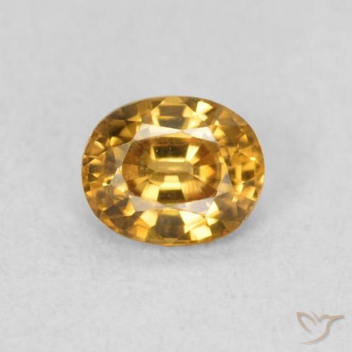 0.65ct 자연스러운 갈색 황금 지르콘, 타원형, VS