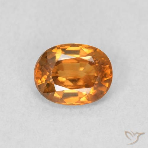 0.61ct 자연스러운 미디엄 오렌지 지르콘, 타원형, VVS-VS