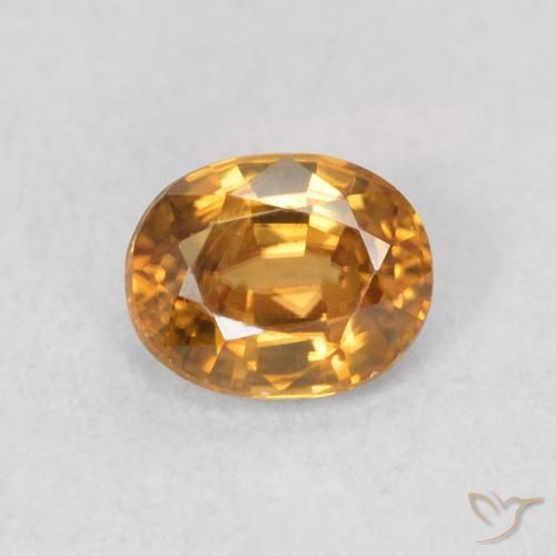 0.64ct 자연스러운 갈색 황금 지르콘, 타원형, VVS-VS