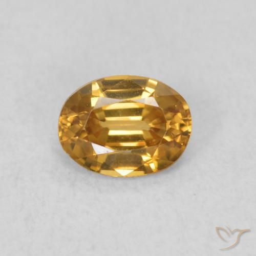 0.57ct 자연스러운 골든 브라운 지르콘, 타원형, VVS