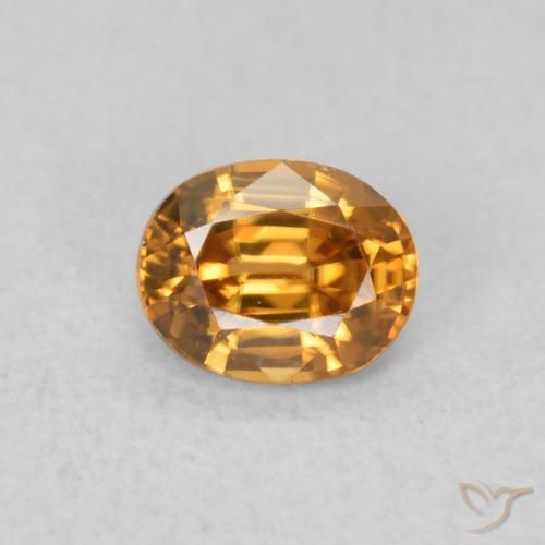 0.62ct 자연스러운 미디엄 오렌지 지르콘, 타원형, VVS