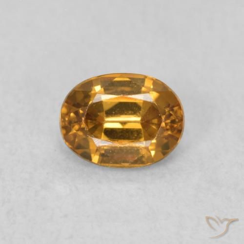 0.62ct 자연스러운 미디엄 오렌지 지르콘, 타원형, VVS