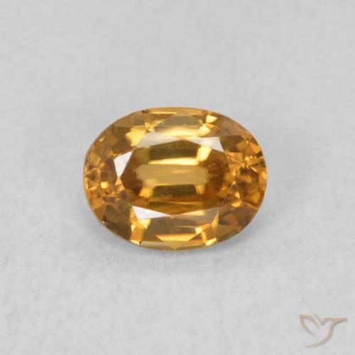 0.61ct 자연스러운 미디엄 오렌지 지르콘, 타원형, VVS