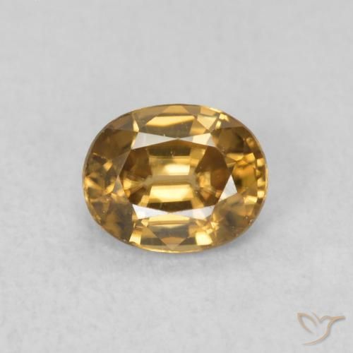 0.64ct 자연스러운 골든 브라운 지르콘, 타원형, VVS