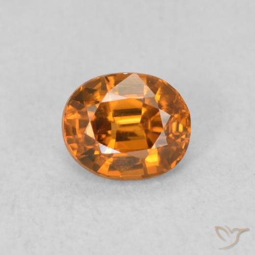 0.64ct 자연스러운 미디엄 오렌지 지르콘, 타원형, VVS