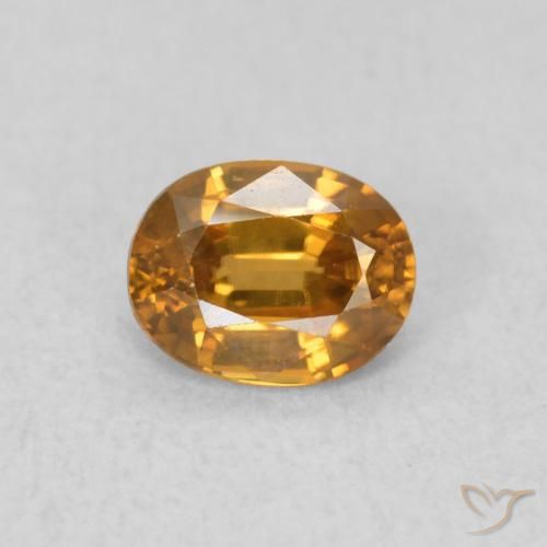 0.63ct 자연스러운 오렌지 브라운 지르콘, 타원형, VVS