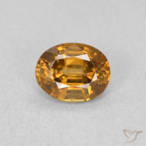 0.60ct 자연스러운 오렌지 브라운 지르콘, 타원형, VVS