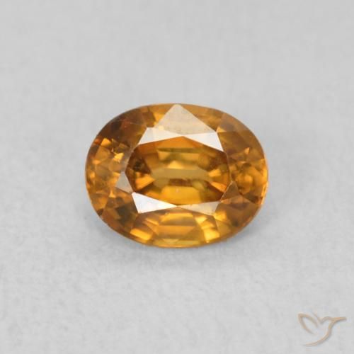 0.62ct 자연스러운 오렌지 브라운 지르콘, 타원형, VVS-VS