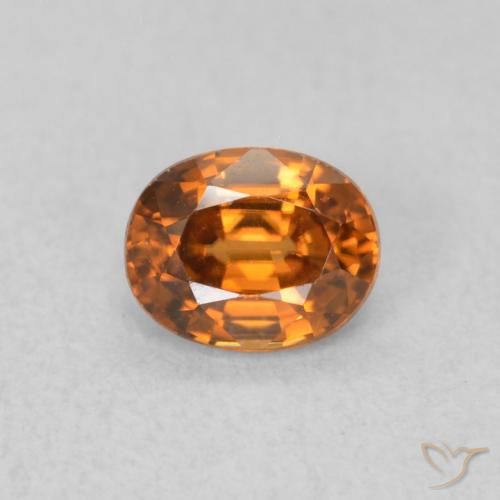 0.67ct 자연스러운 딥 오렌지 지르콘, 타원형, VVS