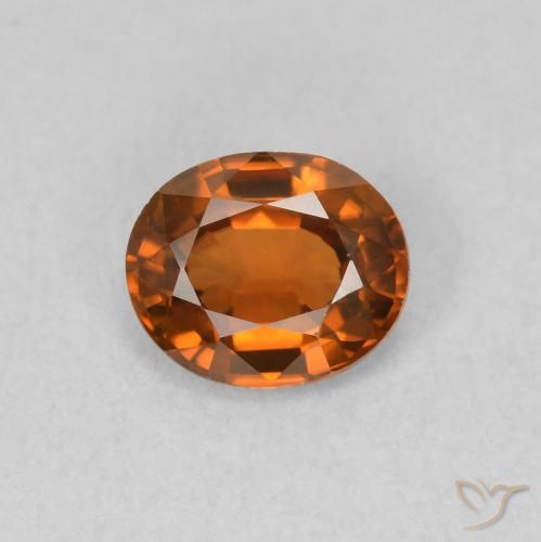 0.82ct 자연스러운 미디엄 오렌지 지르콘, 타원형, VVS