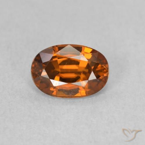 0.80ct 자연스러운 미디엄 오렌지 지르콘, 타원형, VVS