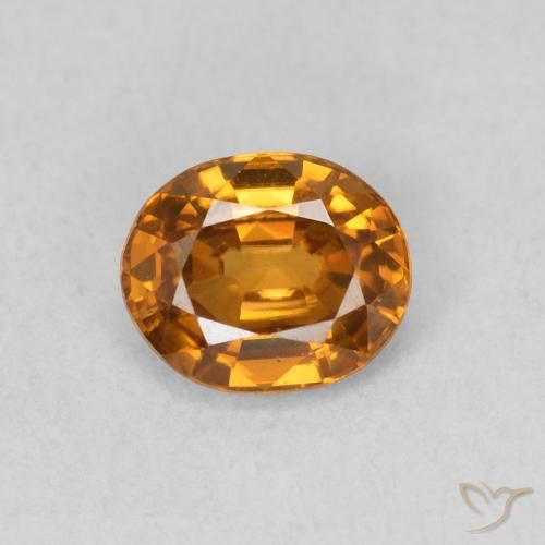 0.94ct 자연스러운 갈색 오렌지 지르콘, 타원형, VVS