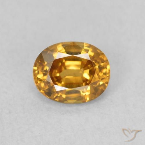 0.58ct 자연스러운 골든 브라운 지르콘, 타원형, VVS