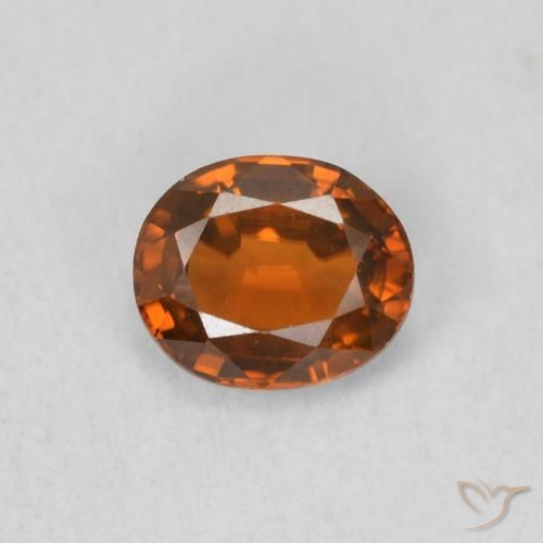 0.87ct 자연스러운 딥 오렌지 지르콘, 타원형, VVS