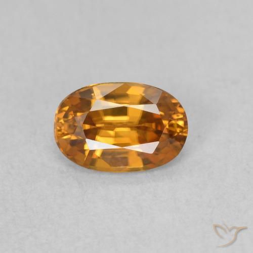 0.74ct 자연스러운 미디엄 오렌지 지르콘, 타원형, VVS