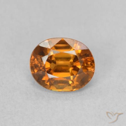 1.10ct 자연스러운 미디엄 오렌지 지르콘, 타원형, VVS