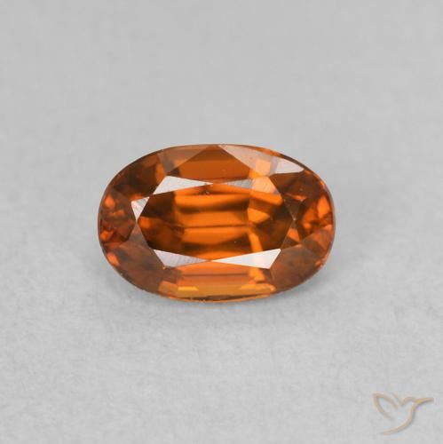 0.85ct 자연스러운 파이어 오렌지 지르콘, 타원형, VVS